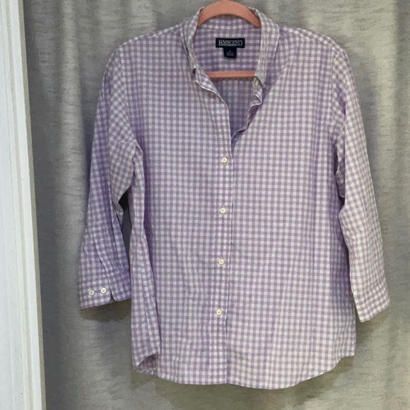 Lands' End Tops - 🍋Lands End  Lavender Gingham Button Up
